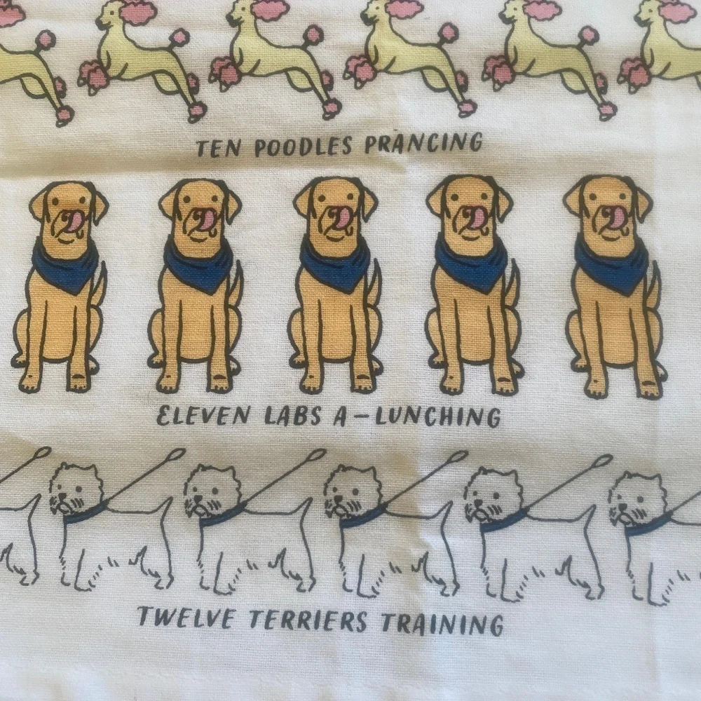 Sur la Table I 12 Dogs of Christmas I 12 Days of Dogs I Kitchen Towel